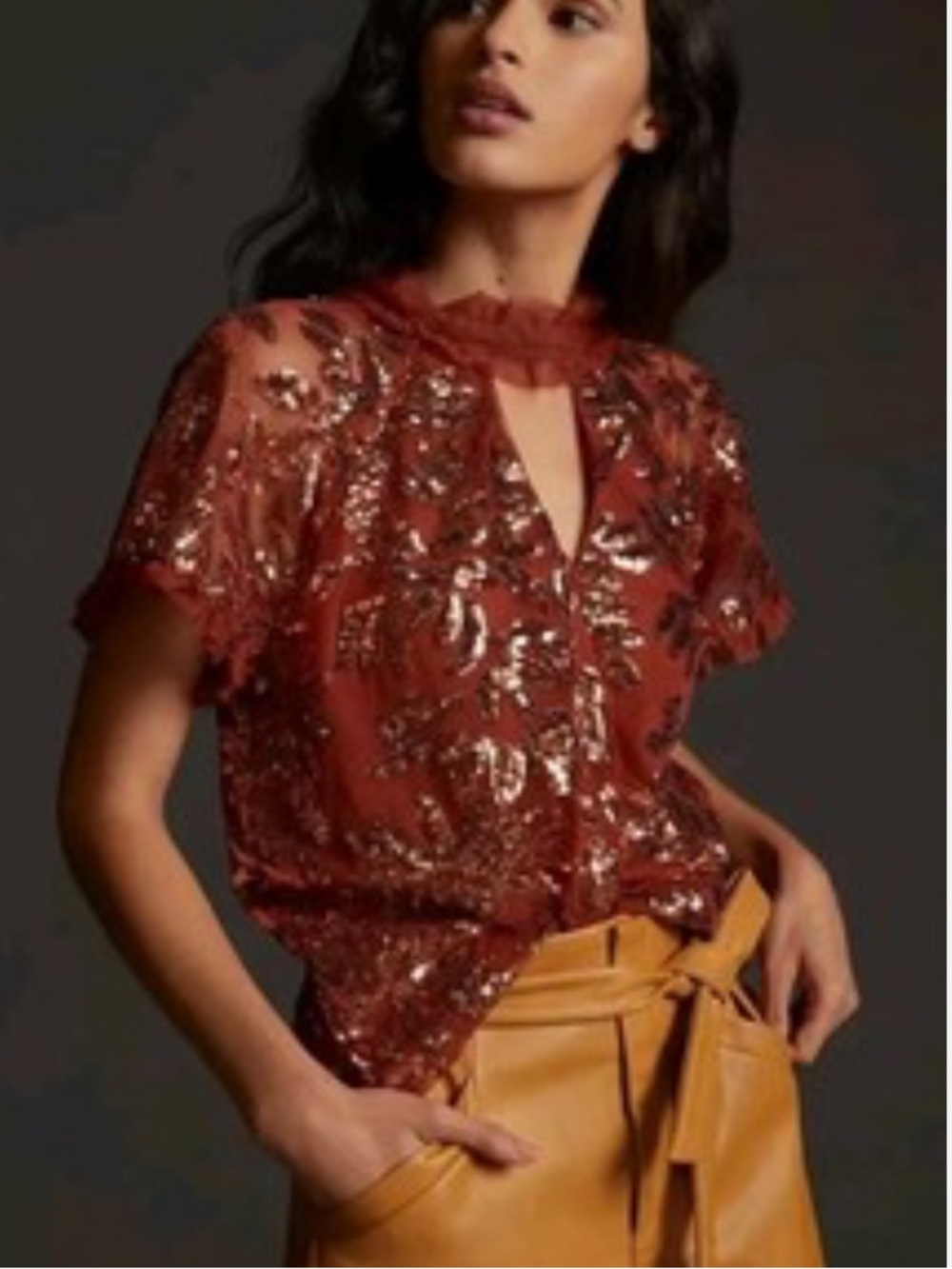 Anthropologie Sequin top